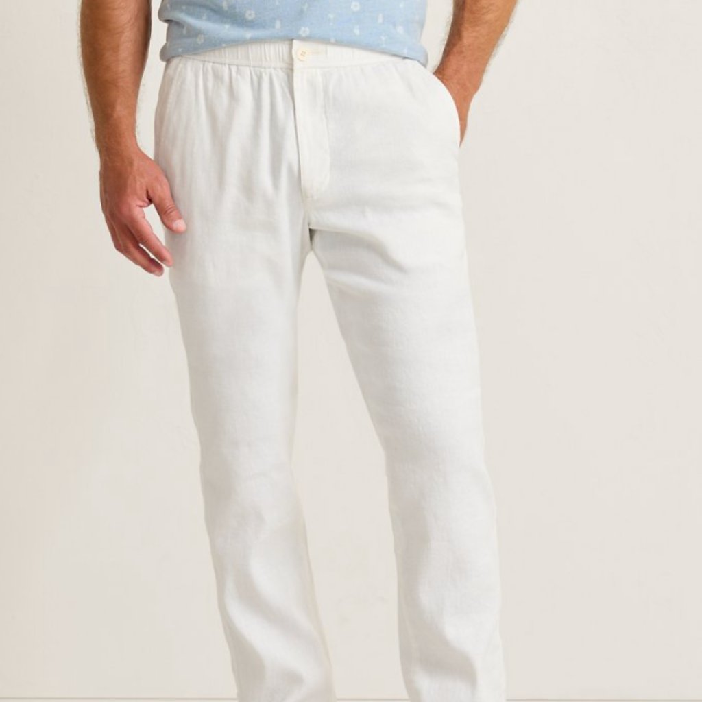Tommy Bahama Beach Coast Stretch-Linen E-Waist Pants In White (Big & Tall)